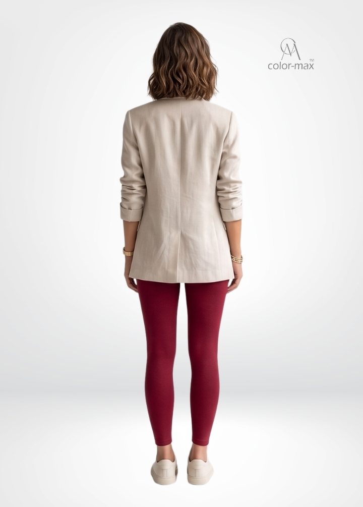 MEROON - Premium Cotton Lycra Ankle Leggings - Hover